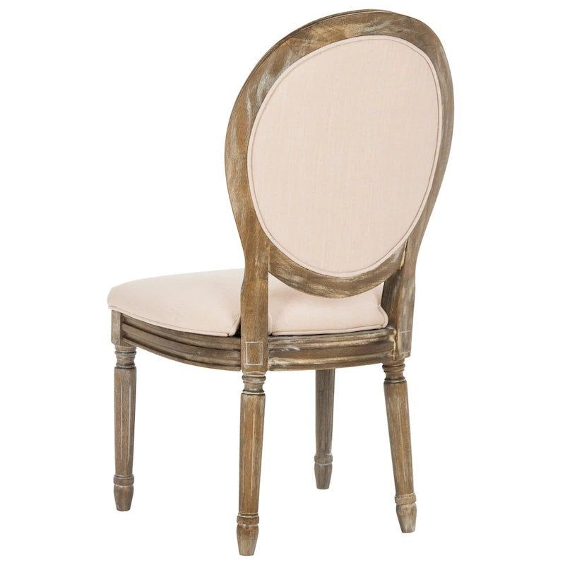 Chaise de salle à manger ovale capitonnée en chêne rustique (Lot de 2) - 20 x 24 x 39