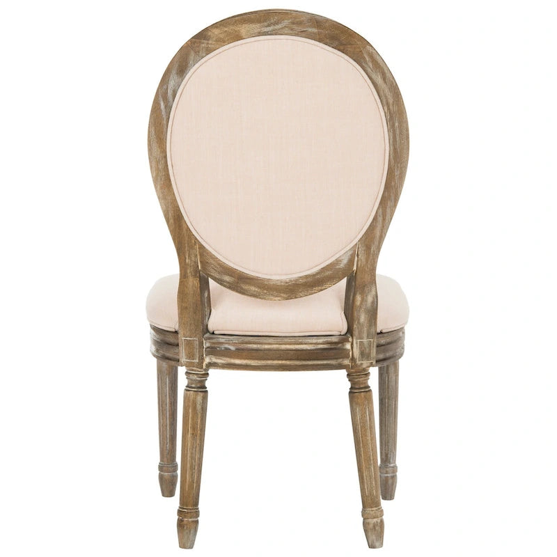Chaise de salle à manger ovale capitonnée en chêne rustique (Lot de 2) - 20 x 24 x 39