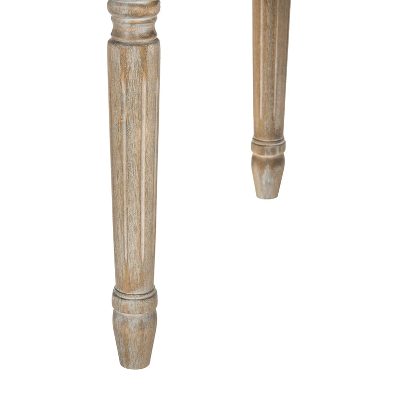 Chaise de salle à manger ovale capitonnée en chêne rustique (Lot de 2) - 20 x 24 x 39