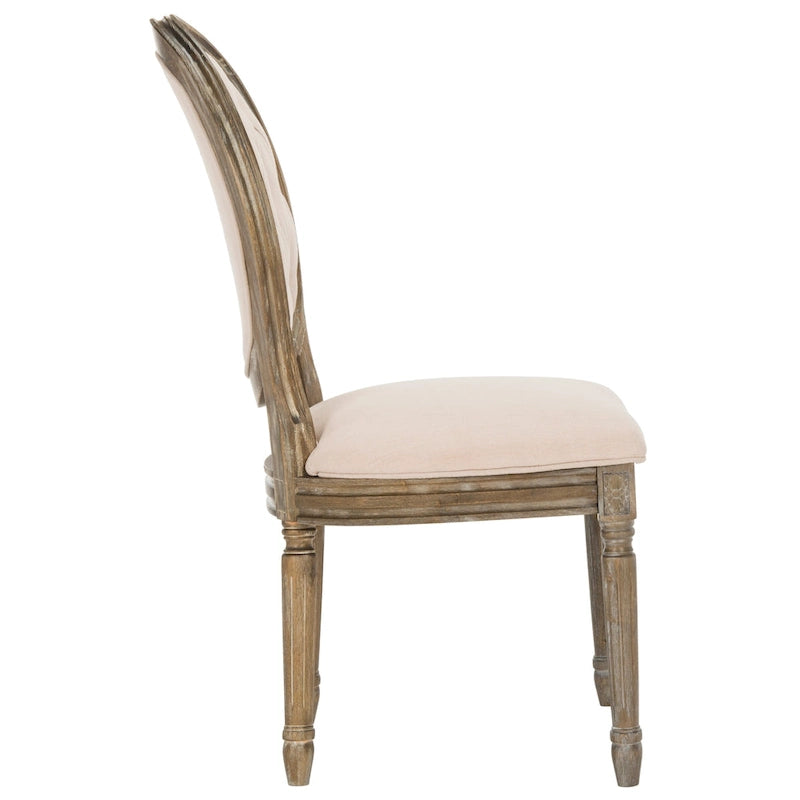 Chaise de salle à manger ovale capitonnée en chêne rustique (Lot de 2) - 20 x 24 x 39