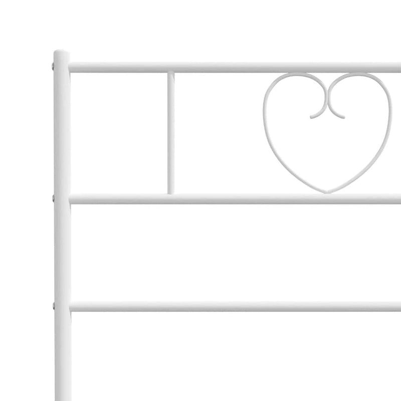 Cadre de lit en métal avec tête de lit, blanc, sans matelas - 77.2 x 55.9 x 35.4