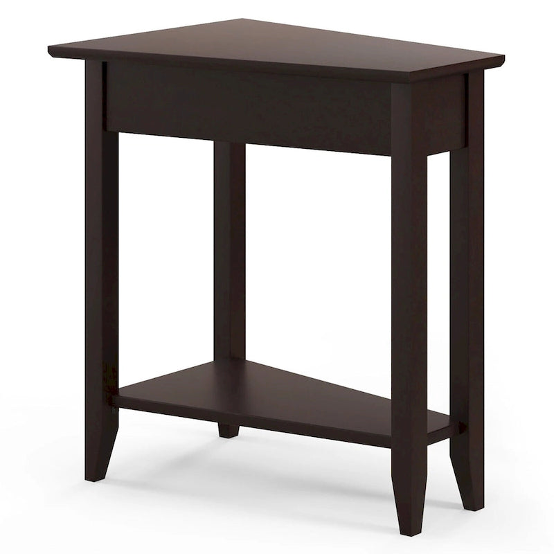 Table d'appoint à 2 niveaux, irrégulière et étroite, pour canapé ou chevet
