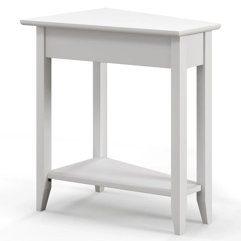 Table d'appoint à 2 niveaux, irrégulière et étroite, pour canapé ou chevet