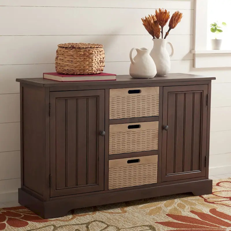 Console 2 tiroirs et 3 paniers amovibles - 101 cm (L) x 31,8 cm (P) x 74,9 cm (H)