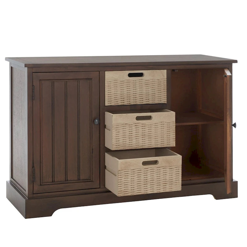 Console 2 tiroirs et 3 paniers amovibles - 101 cm (L) x 31,8 cm (P) x 74,9 cm (H)