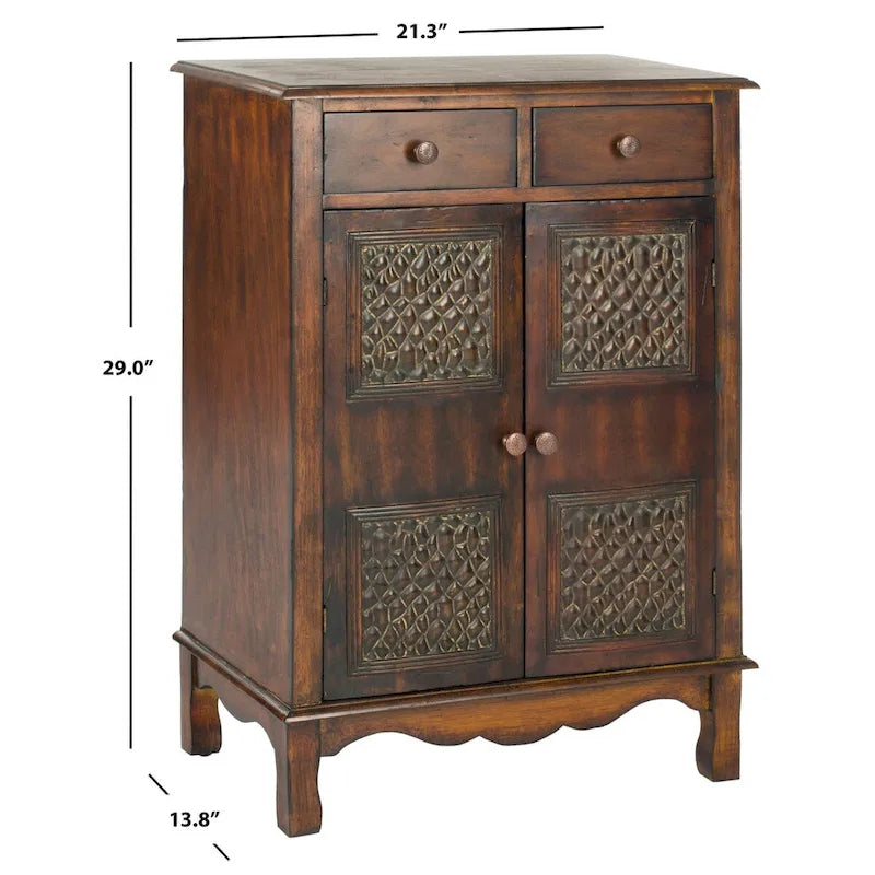 Coffre de rangement marron foncé - 21,3 x 13,8 x 29 - 21L x 14P x 29H