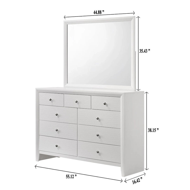 Chambre à coucher 5 pièces avec panneaux blancs