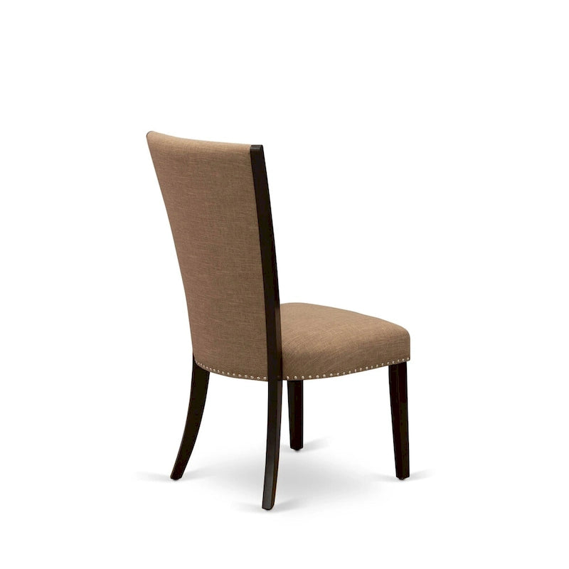 Ensemble de salle à manger East West Furniture – une table à manger rectangulaire et des chaises Parson en tissu de lin sable clair, acajou (option de pièces)