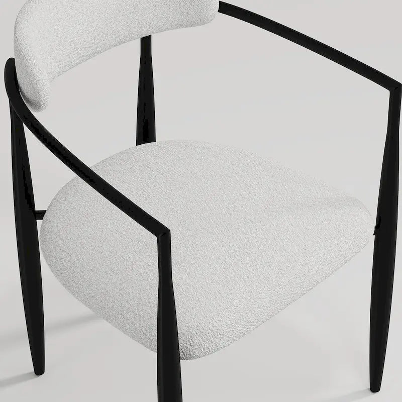 Ensemble de salle à manger 9 pièces avec plateau en pierre frittée extensible, pieds croisés et 8 chaises en tissu