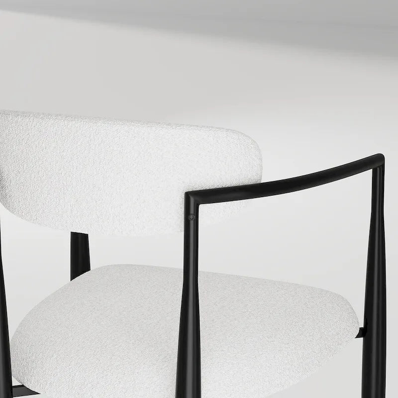 Ensemble de salle à manger 9 pièces avec plateau en pierre frittée extensible, pieds croisés et 8 chaises en tissu