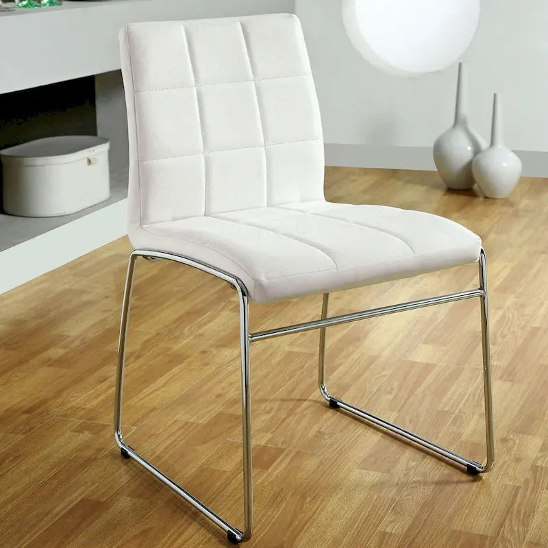 Ensemble de salle à manger contemporain 5 pièces avec table ronde à plateau en verre