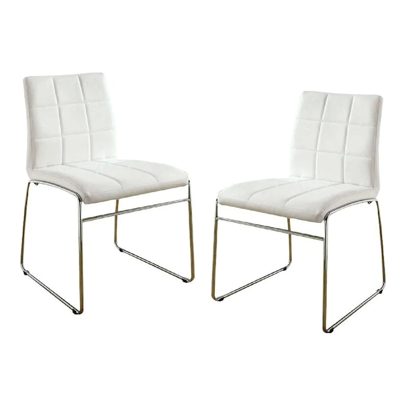 Ensemble de salle à manger contemporain 5 pièces avec table ronde à plateau en verre