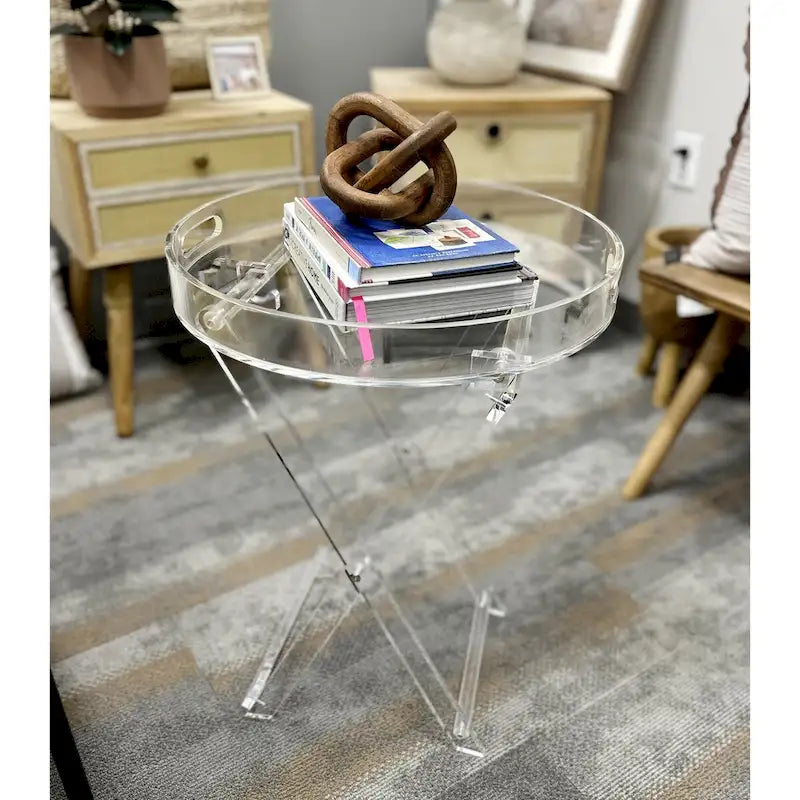 Table pliante ronde en acrylique