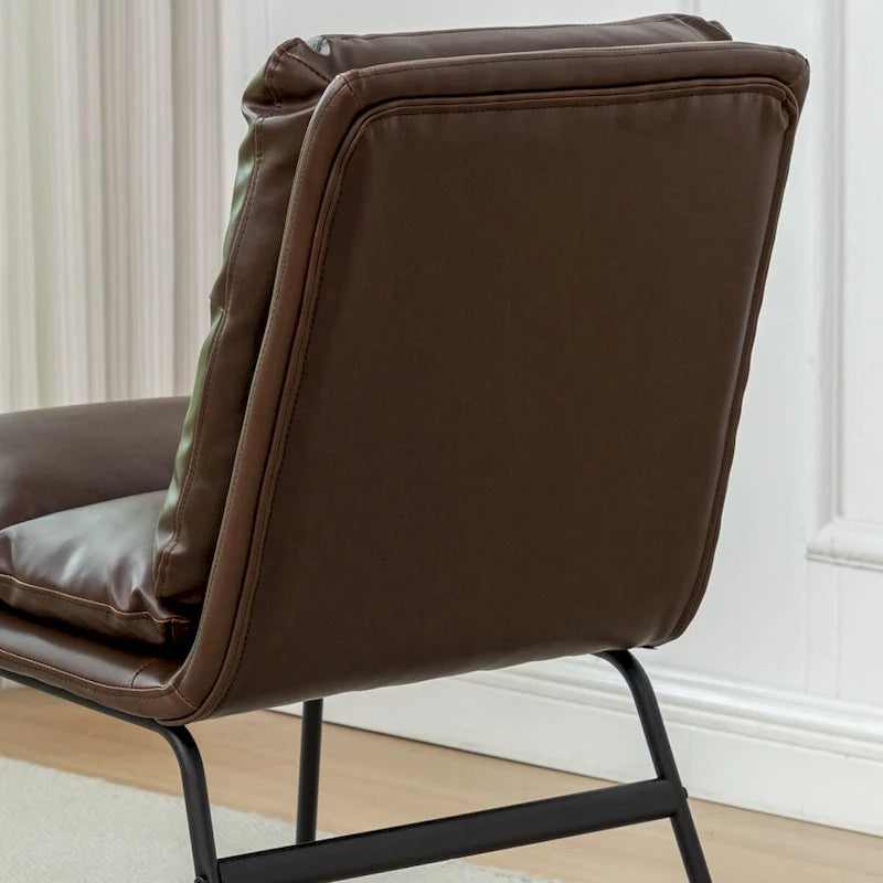 Chaises de salle à manger contemporaines tapissées à piétement luge, ensemble de 2