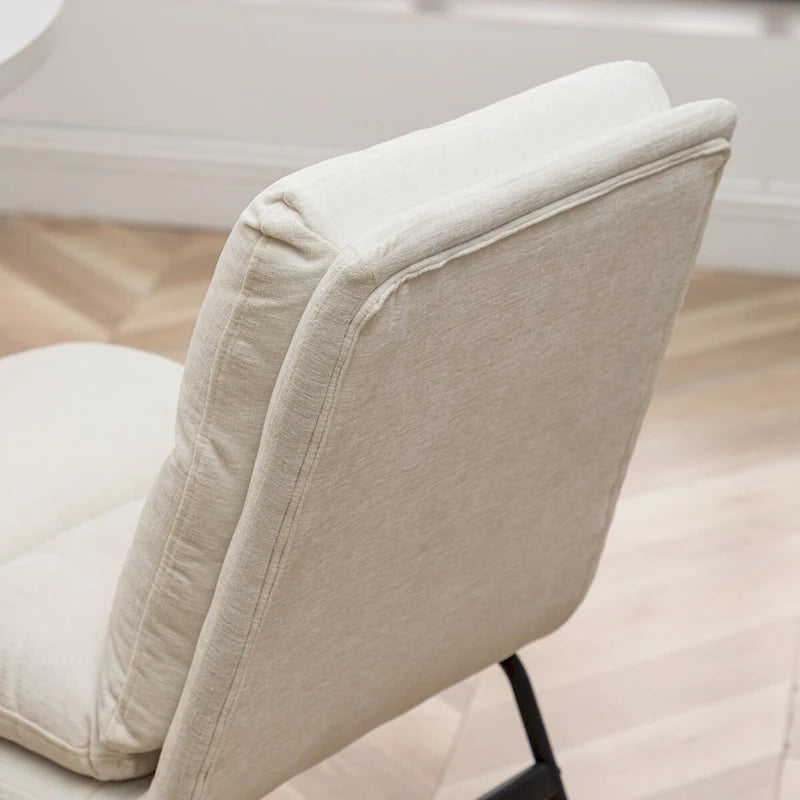 Chaises de salle à manger contemporaines tapissées à piétement luge, ensemble de 2