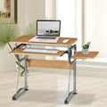 Bureau d'ordinateur ergonomique et compact avec étagère et tiroir clavier